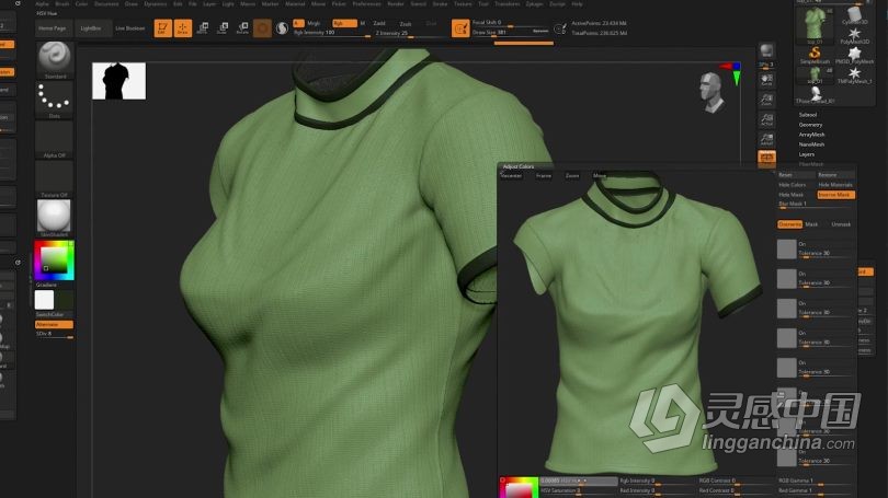 Zbrush教程 Zbrush逼真角色创建立体模型全流程视频教程  灵感中国网 www.lingganchina.com