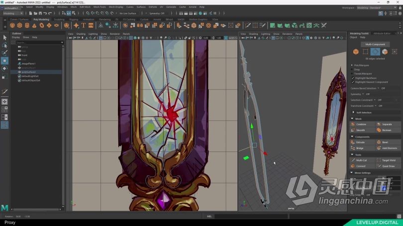 Zbrush教程 战神游戏概念艺术大剑武器设计工作流程视频教程  灵感中国网 www.lingganchina.com
