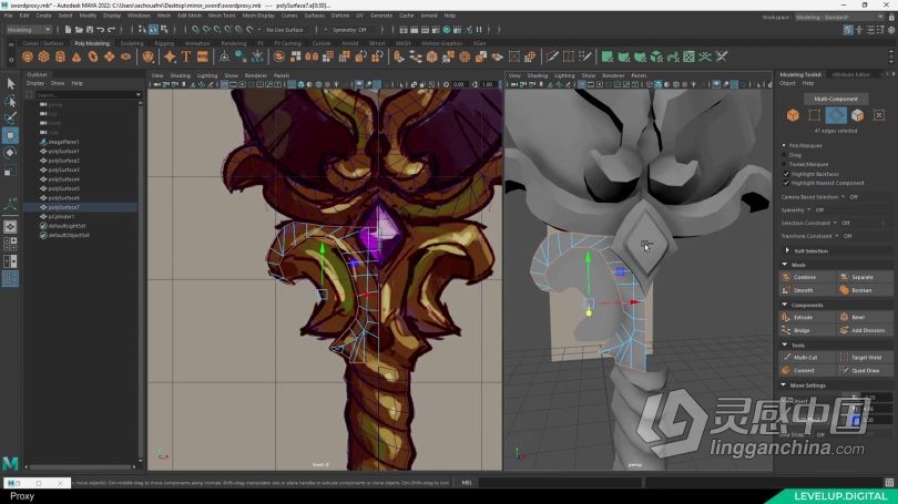 Zbrush教程 战神游戏概念艺术大剑武器设计工作流程视频教程  灵感中国网 www.lingganchina.com