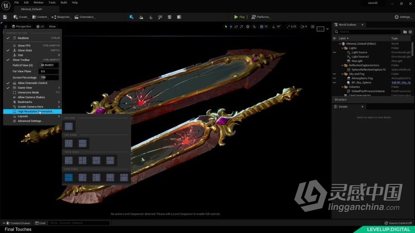 Zbrush教程 战神游戏概念艺术大剑武器设计工作流程视频教程  灵感中国网 www.lingganchina.com