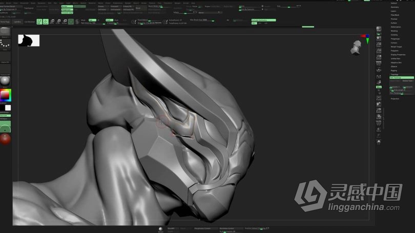 Zbrush教程 ZBrush机甲战士硬表面建模实例制作视频教程  灵感中国社区 www.lingganchina.com