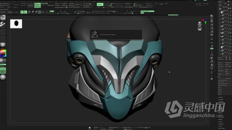 Zbrush教程 ZBrush机甲战士硬表面建模实例制作视频教程  灵感中国网 www.lingganchina.com