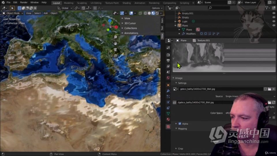Blender地球地形地貌实例制作训练视频教程中文字幕  灵感中国网 www.lingganchina.com