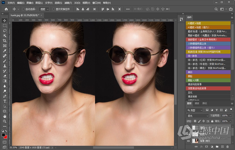 最强磨皮套件 Retouch4me 人像美容润饰中性灰修图8套合集+PS磨皮动作(支持PS+LR)  灵感中国网 www.lingganchina.com