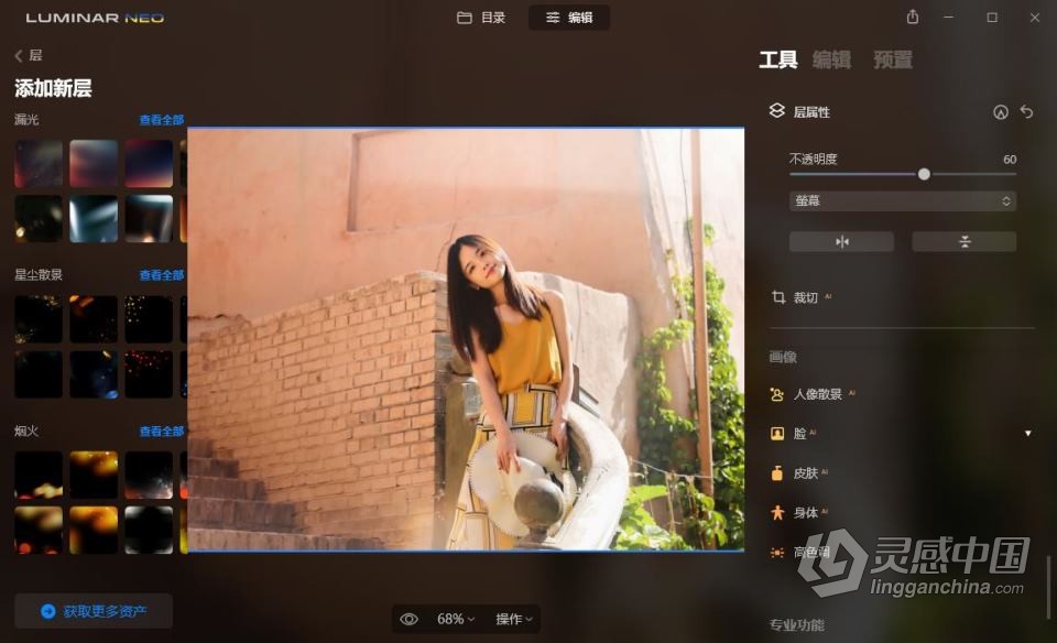 人工智能图像编辑软件/PS插件 Luminar Neo 1.6.4.10948 中文版 WIN版本下载 支持：独立版使用  灵感中国网 www.lingganchina.com