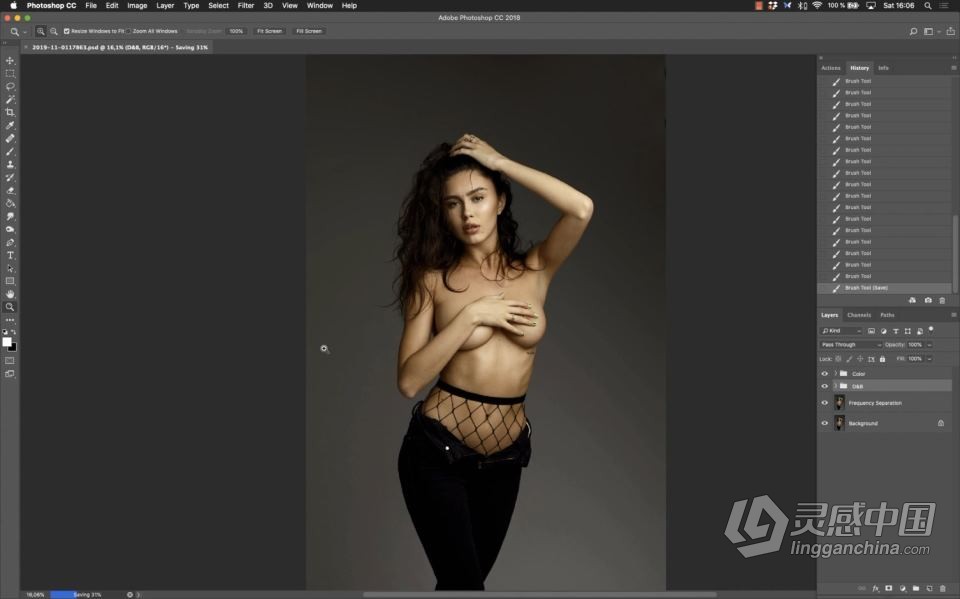 女模特摄影后期光线图像修饰处理工作流程视频教程  灵感中国网 www.lingganchina.com
