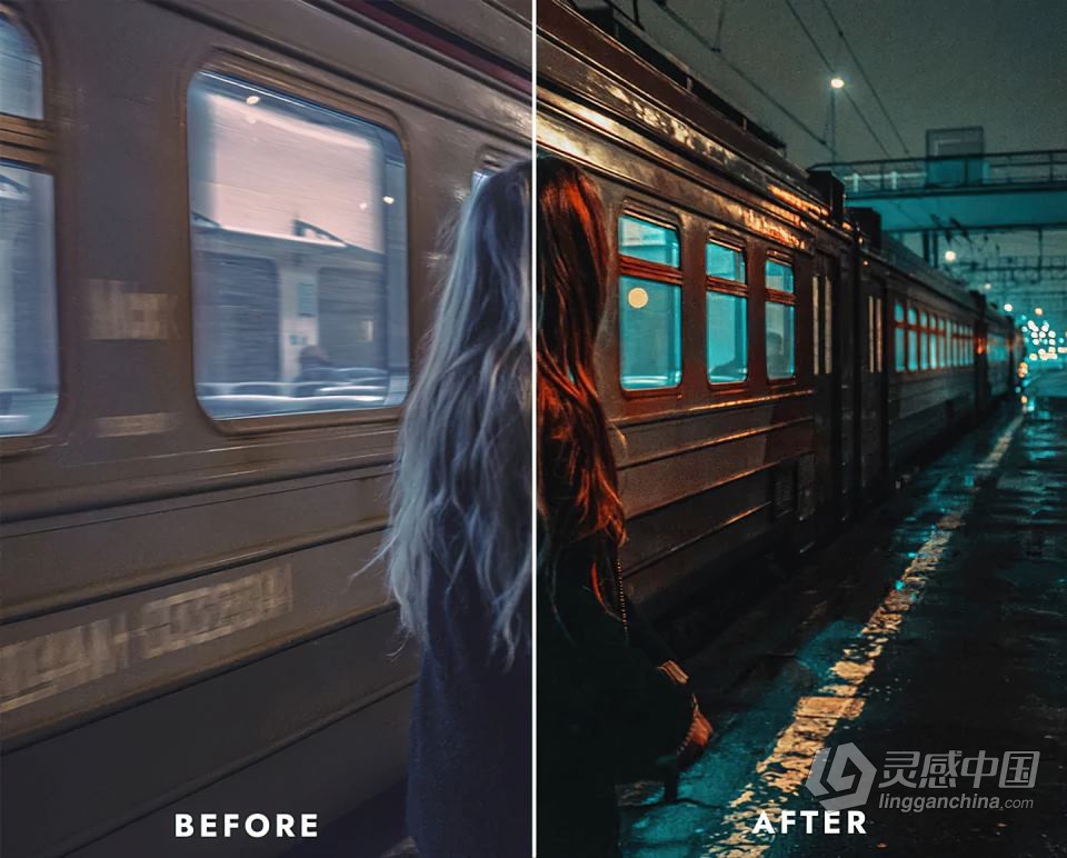 城市夜晚Lightroom预设和视频Luts调色预设 Night City premium presets &amp; Luts  灵感中国网 www.lingganchina.com