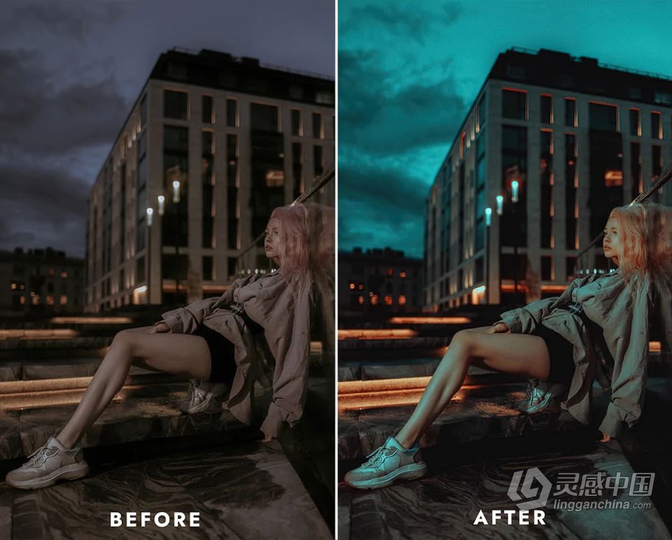 城市夜晚Lightroom预设和视频Luts调色预设 Night City premium presets &amp; Luts  灵感中国网 www.lingganchina.com