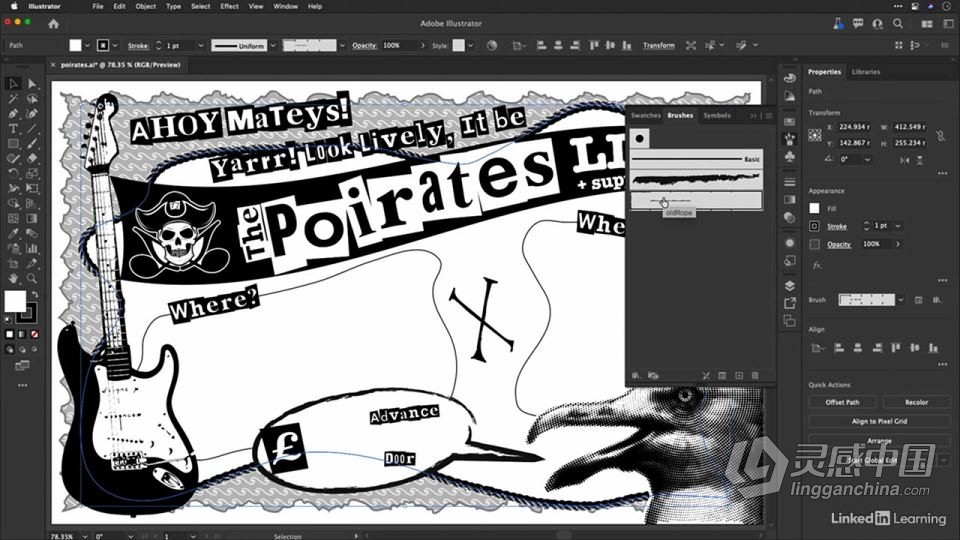 Illustrator CC 2022全面核心技术训练视频教程 中文字幕  灵感中国网 www.lingganchina.com