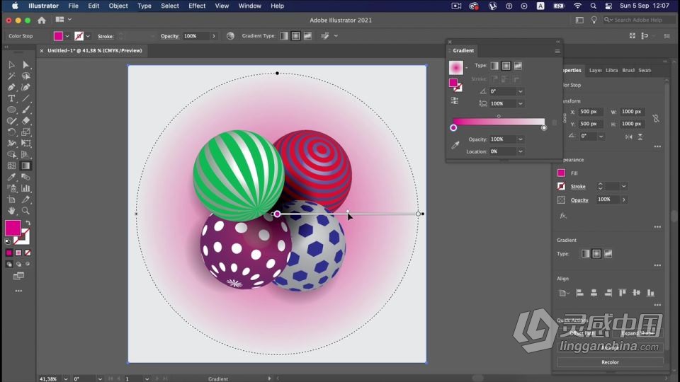 AI创建矢量3D效果插图设计工作流程视频教程  灵感中国网 www.lingganchina.com