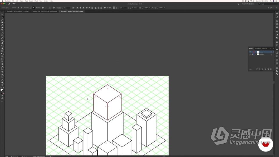 Illustrator等距矢量插图全面核心训练视频教程 中文字幕  灵感中国网 www.lingganchina.com