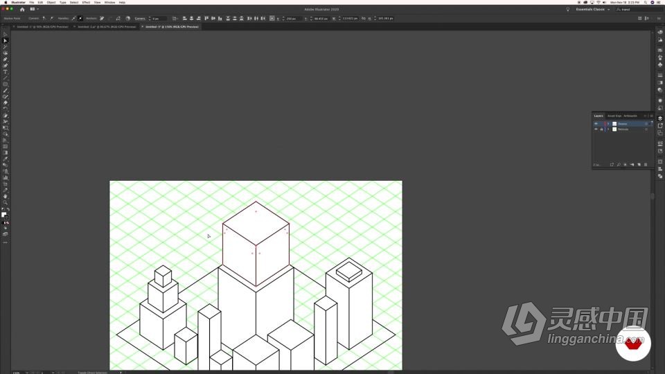 Illustrator等距矢量插图全面核心训练视频教程 中文字幕  灵感中国社区 www.lingganchina.com