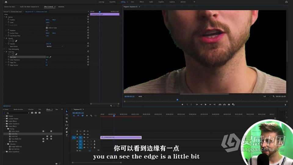影视后期绿屏抠像技术训练视频教程 中文字幕  灵感中国网 www.lingganchina.com