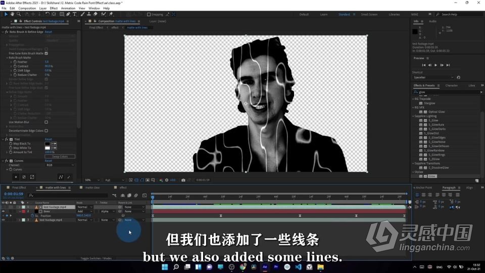 AE黑客帝国矩阵代码视觉特效实例制作视频教程 中文字幕  灵感中国网 www.lingganchina.com
