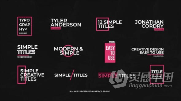 简约创意视频字幕文字标题动画FCPX插件 Simple Titles FCPX &amp; Apple Motion  灵感中国网 www.lingganchina.com