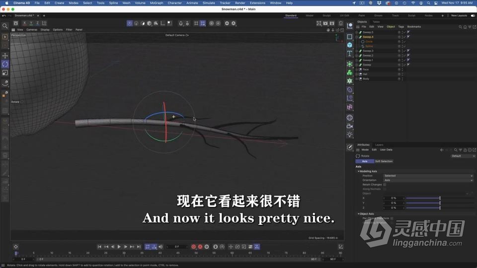 C4D雪人角色动画全流程视频教程 中文字幕  灵感中国网 www.lingganchina.com