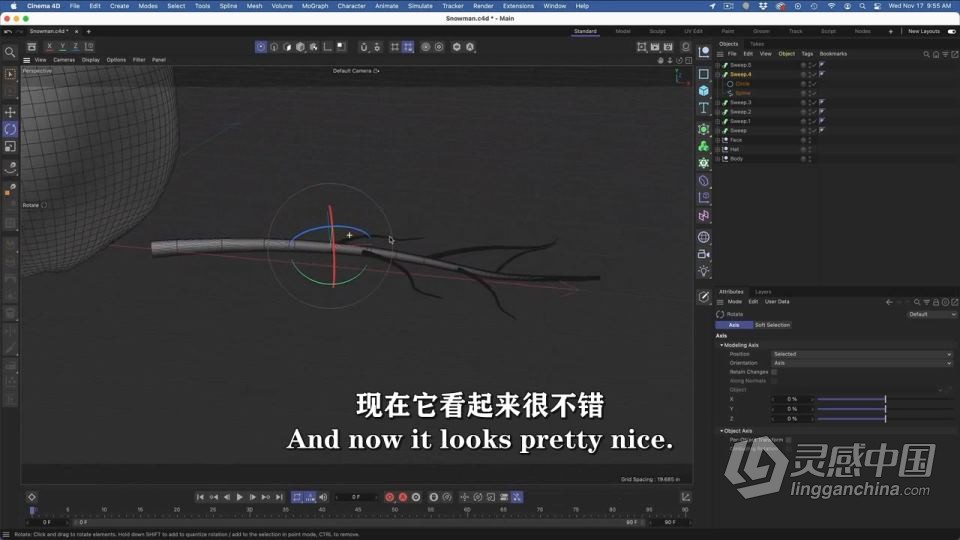 C4D雪人角色动画全流程视频教程 中文字幕  灵感中国社区 www.lingganchina.com