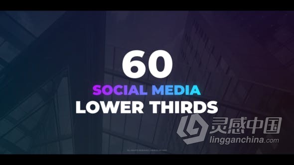 FCPX插件-60组设计社交媒体视频字幕条设计动画 60 Social Media Lower Thirds  灵感中国网 www.lingganchina.com