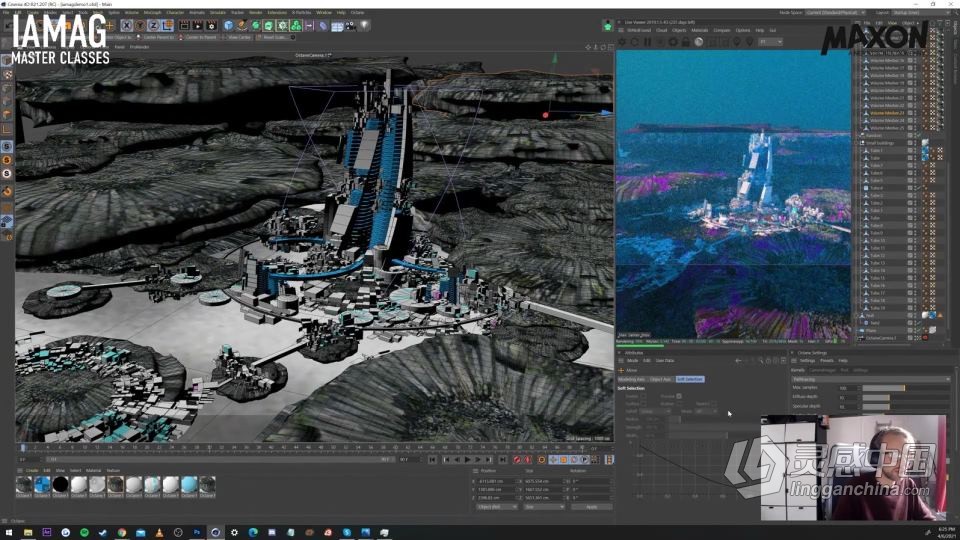 C4D与PS未来科幻城市景观构建工作流程视频教程  灵感中国网 www.lingganchina.com