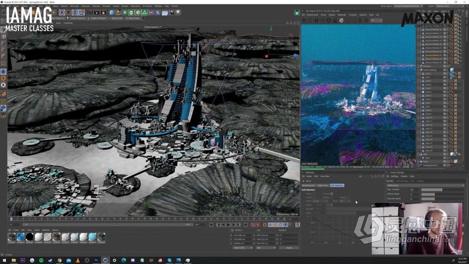 C4D与PS未来科幻城市景观构建工作流程视频教程  灵感中国社区 www.lingganchina.com