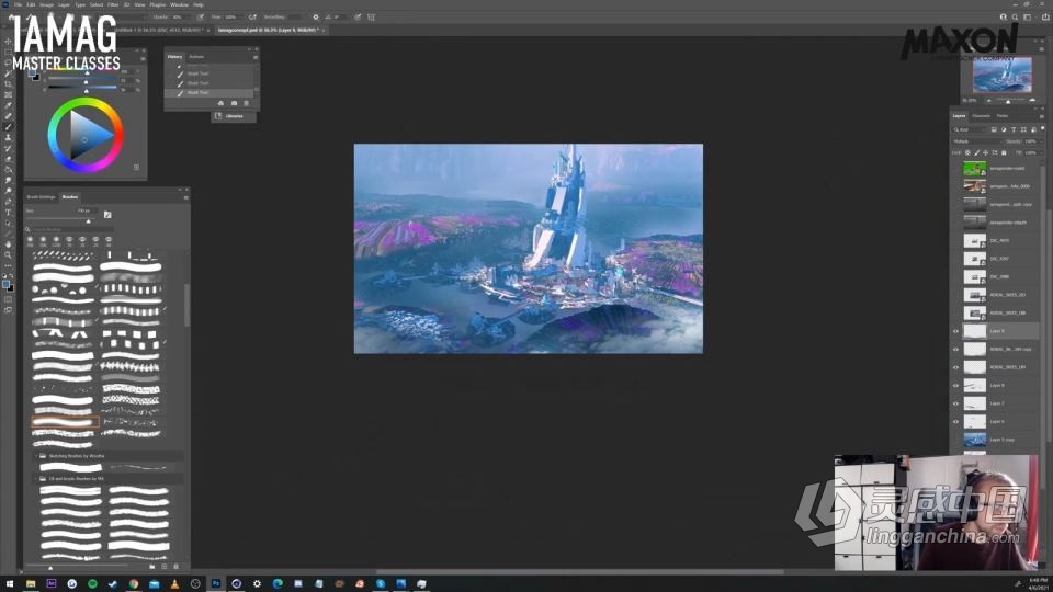 C4D与PS未来科幻城市景观构建工作流程视频教程  灵感中国网 www.lingganchina.com
