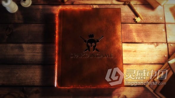 PR模板-中世纪古籍史诗传奇魔法书封面印章标志片头 Ancient Epic Book Logo Reveals  灵感中国网 www.lingganchina.com