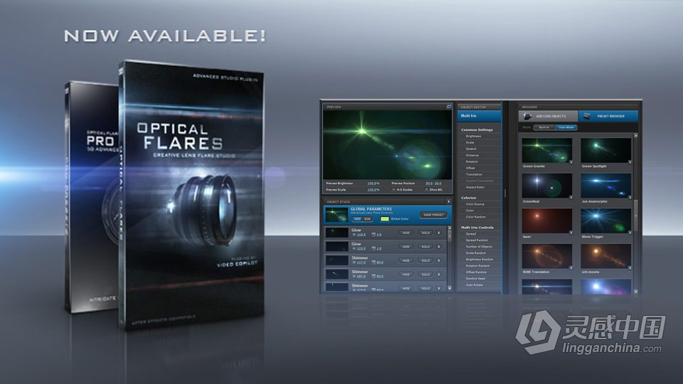 苹果M1版 镜头光晕光效耀斑AE插件 Optical Flares v1.3.7 Mac版 支持多帧渲染  灵感中国网 www.lingganchina.com
