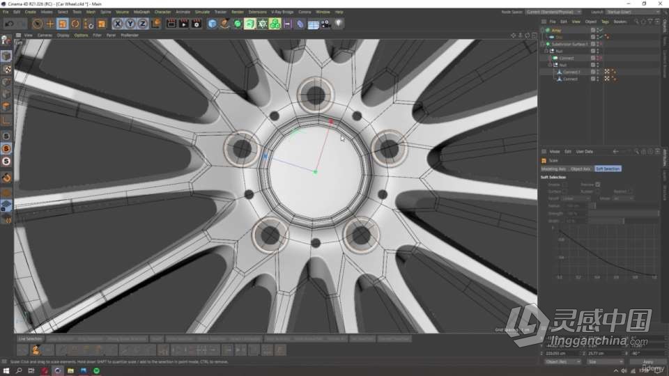 C4D布加迪汽车建模和渲染完整制作工作流程视频教程  灵感中国社区 www.lingganchina.com