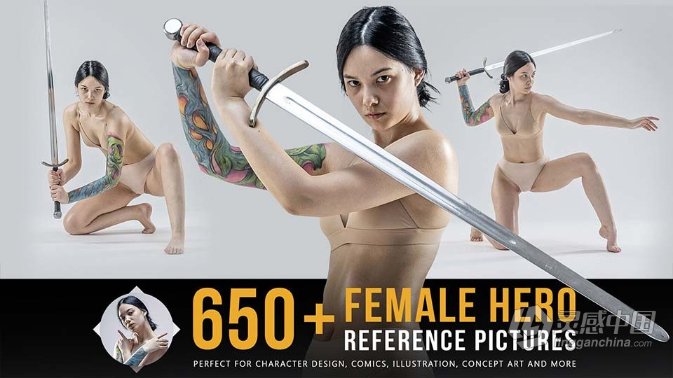 650张女性格斗击剑动作姿势造型高清参考图合集 650+ Female Hero Reference Pictures  灵感中国网 www.lingganchina.com