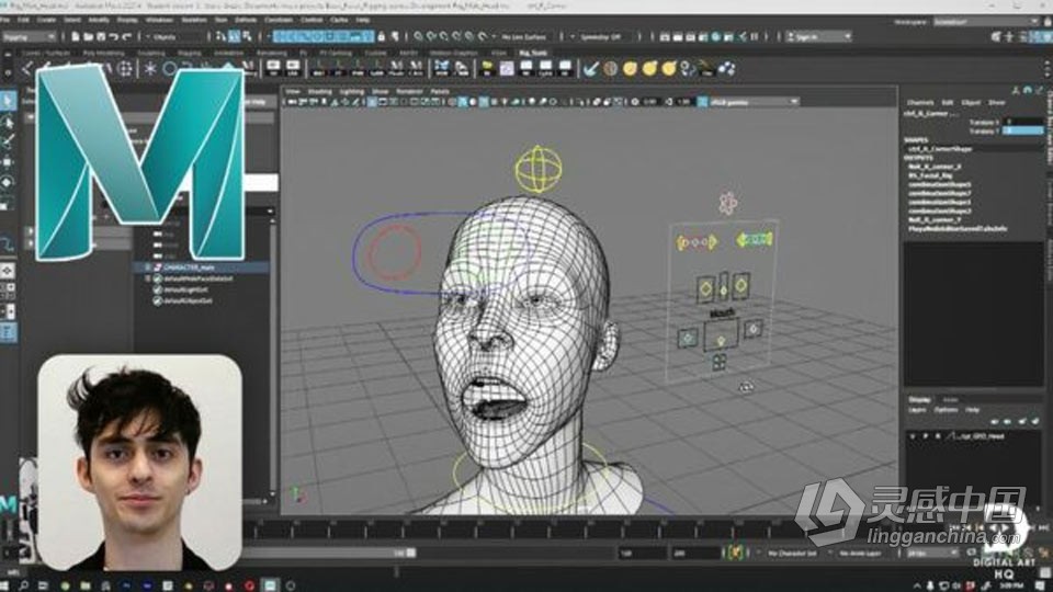 Maya人物角色面部绑定装配动画核心技术视频教程  灵感中国社区 www.lingganchina.com