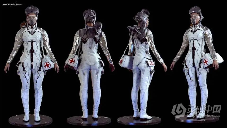 ZBrush科幻护士角色概念设计雕刻技术视频教程  灵感中国网 www.lingganchina.com