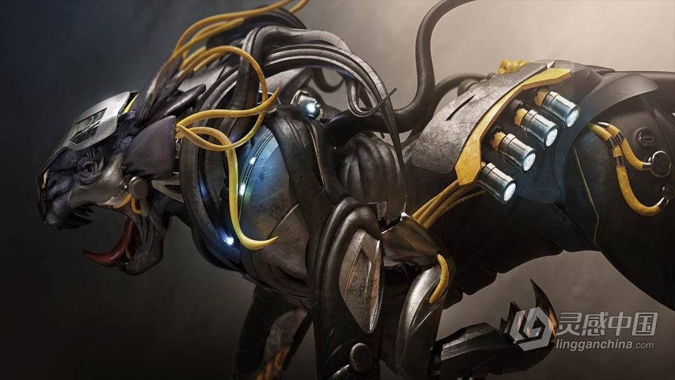 ZBrush机械怪兽生物硬表面雕刻实例训练视频教程  灵感中国网 www.lingganchina.com