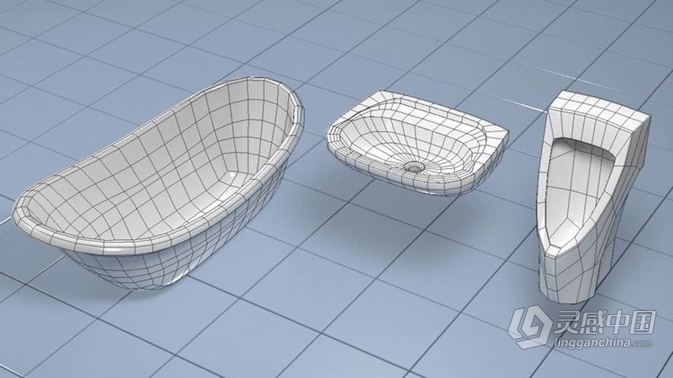 3dsmax洗手间卫生洁具建模技术视频教程  灵感中国网 www.lingganchina.com