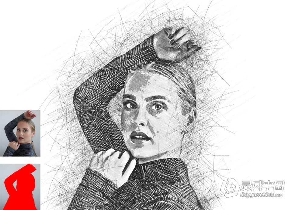 铅笔素描效果PS动作 Perfect Oil Paint Photoshop Action  灵感中国网 www.lingganchina.com