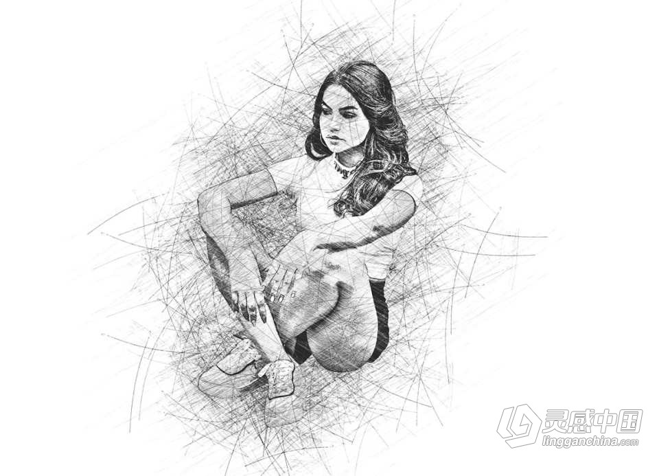 铅笔素描效果PS动作 Perfect Oil Paint Photoshop Action  灵感中国网 www.lingganchina.com