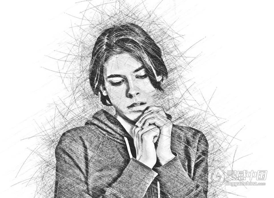 铅笔素描效果PS动作 Perfect Oil Paint Photoshop Action  灵感中国网 www.lingganchina.com