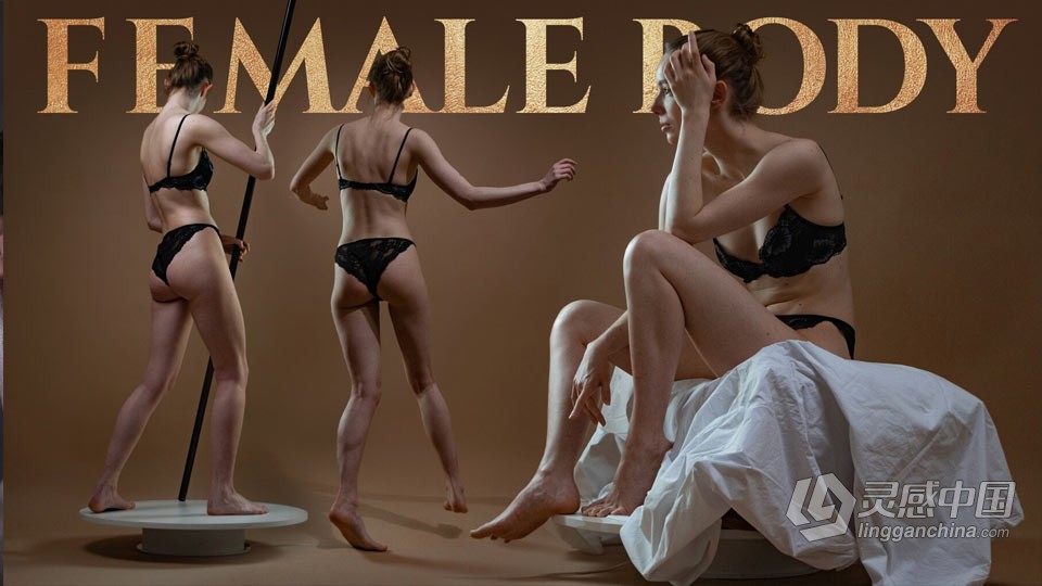 770张女性人体肖像表情姿势造型高清参考图合集 Female Body and Portraits Photo Reference Pack For Artis  灵感中国网 www.lingganchina.com