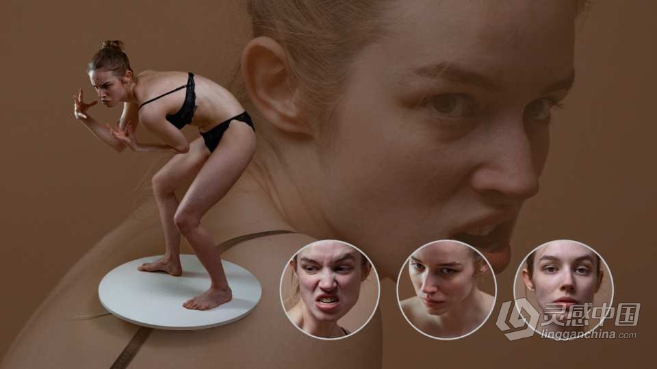770张女性人体肖像表情姿势造型高清参考图合集 Female Body and Portraits Photo Reference Pack For Artis  灵感中国网 www.lingganchina.com
