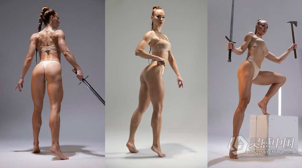 200张女性战士手持武器动作姿势造型高清参考图合集 Female Fighter Poses  灵感中国网 www.lingganchina.com