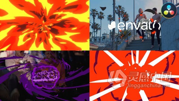 DR达芬奇模板-2D FX卡通特效LOGO动画视频片头工程文件下载  灵感中国网 www.lingganchina.com