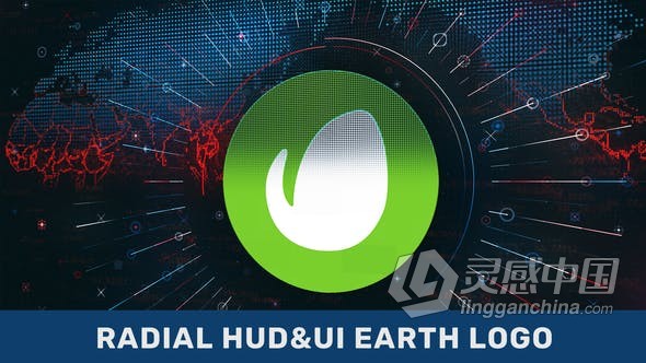 AE模板-径向HUD UI粒子图地球标志互联网通讯大数据动画工程文件下载  灵感中国网 www.lingganchina.com