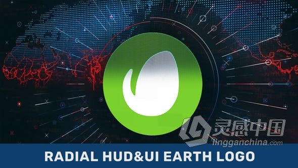 AE模板-径向HUD UI粒子图地球标志互联网通讯大数据动画工程文件下载  灵感中国社区 www.lingganchina.com