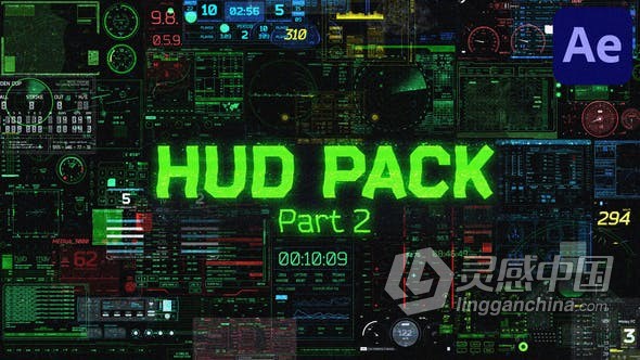 AE模板-HUD高科技Part2含54种全息信息图科幻屏幕界面UI技术元素工程文件下载  灵感中国网 www.lingganchina.com