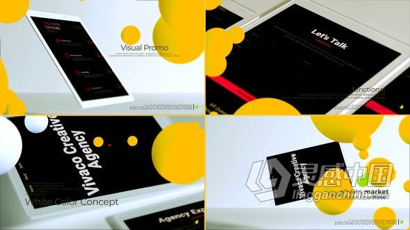 AE模板-平板电脑模型展示网站介绍APP应用程序推广3D产品广告工程文件下载  灵感中国网 www.lingganchina.com