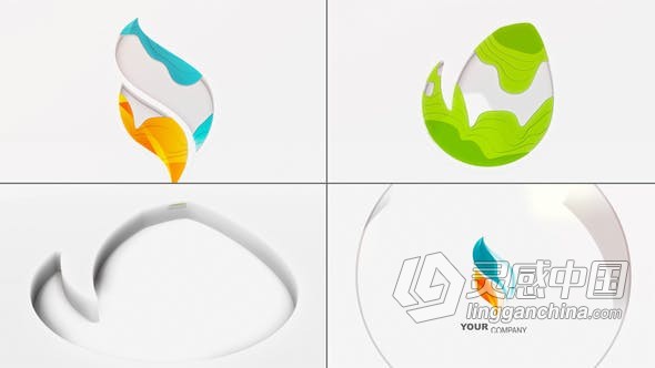 AE模板-清晰大气企业品牌标志描边绘制LOGO动画工程文件下载  灵感中国网 www.lingganchina.com