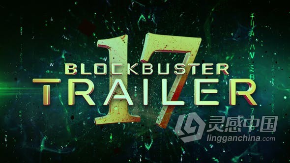 AE模板-虚拟网络空间代码雨矩阵震撼爆炸标题科技大片预告片工程文件下载  灵感中国网 www.lingganchina.com