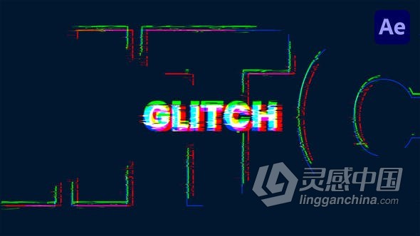 AE模板-时尚动感创意故障文本介绍Glitch Text Intro制作AE标题文字动画工程文件下载  灵感中国网 www.lingganchina.com