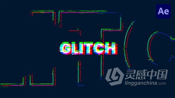 AE模板-时尚动感创意故障文本介绍Glitch Text Intro制作AE标题文字动画工程文件下载  灵感中国社区 www.lingganchina.com