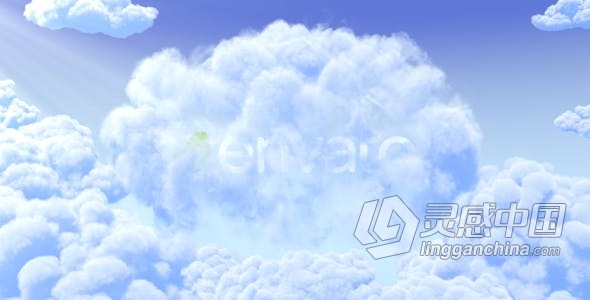 AE模板-云团溃散标志显示动画工程文件下载  灵感中国网 www.lingganchina.com