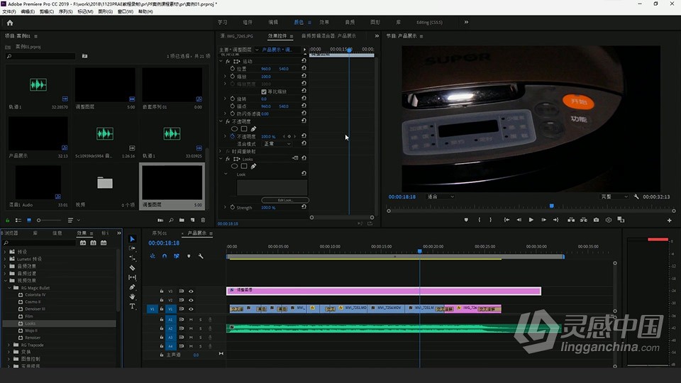 Adobe Premiere Pro 2019 软件入门课程 pr零基础自学中文教程 小白也能学会  灵感中国网 www.lingganchina.com